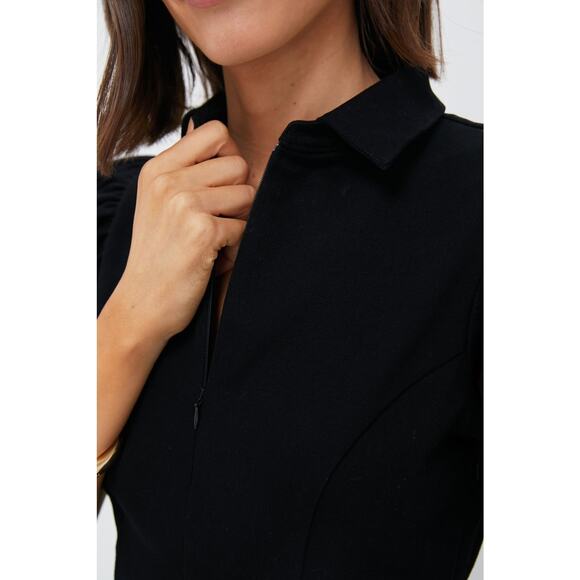 HYACINTH HOUSE Black Front Zip Denim Mini Dress Size XL NWT - Picture 6 of 8